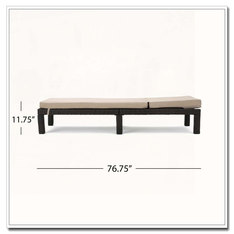 PUERTA KD CHAISE LOUNGE, Beige Cushion/Black Frame
