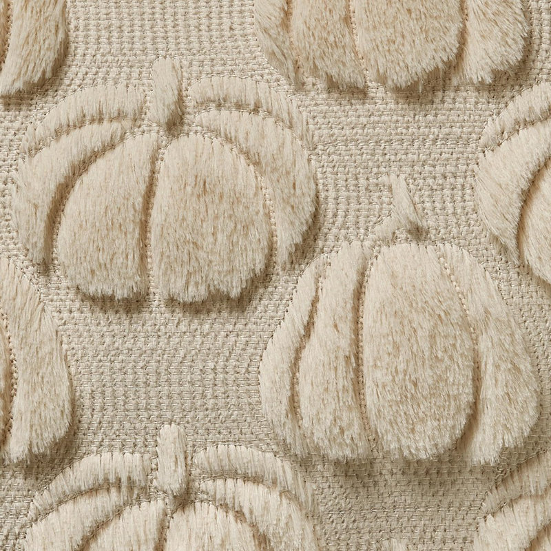 Ensemble de 2 housses de coussins d'automne 18 x 18 décorations d'automne Beige citrouille coussins décoratifs Housse de coussin moelleuse en fausse fourrure de laine pour canapé salon Home Decor Ptk046A18