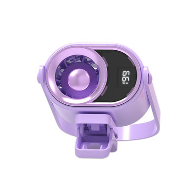 Kbndieu Clip On Small Fan Outdoor Portable Tabletop Waist Mounted Semi Conductor Cool Digital Display Clip On Waist Mini Small Fan