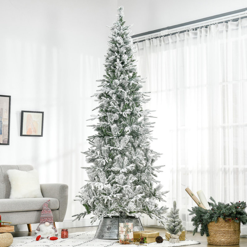 Arbre de Noël artificiel pin enneigé 9 pi avec branches réalistes et 1159 pointes