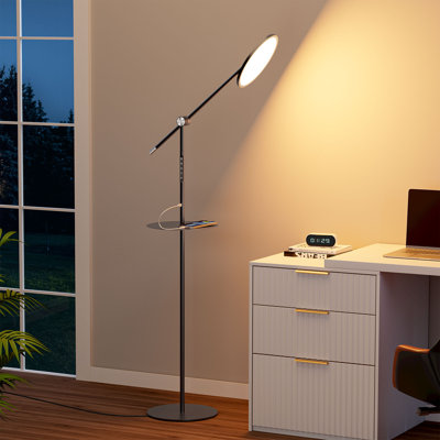 Dimmable Led Floor Lamp With Tray Table And Remote Control