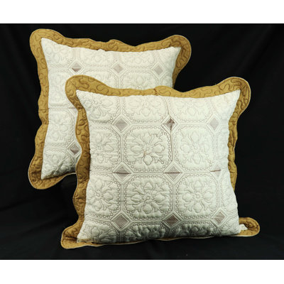 Ensemble de 2 housses de coussin matelassées brodées Marina