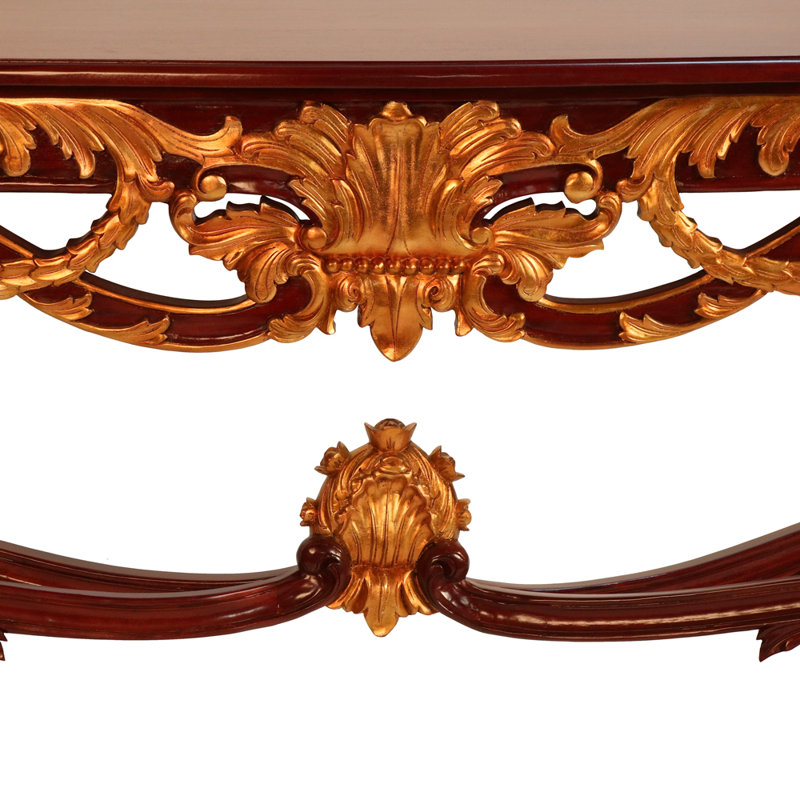 Kishore 66.5'' Solid Wood Console Table, Black, Black/Gold