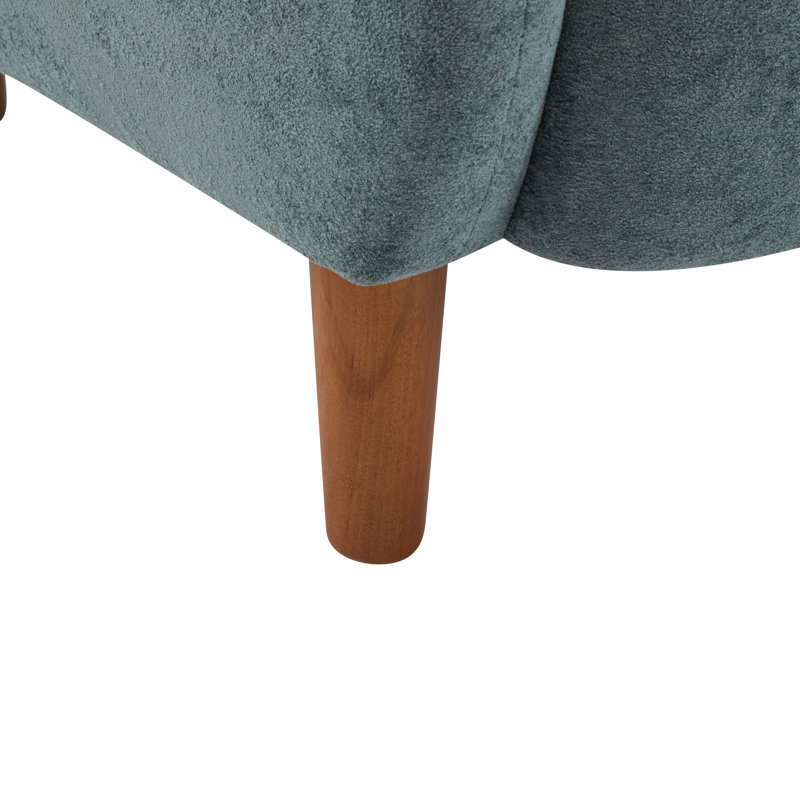 Langston Velvet Upholstered Wingback Accent Chair, Aqua Blue
