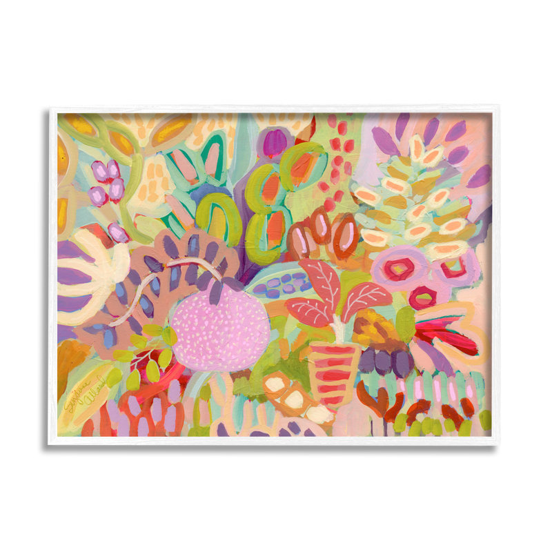 Stupell Industries " Vivid Abstract Botanical Plants " by Suzanne Allard Painting Print