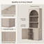 Bibliothèque cannelée avec tablettes ouvertes et armoire de rangement 77,6 po H-1723016908-1722337013