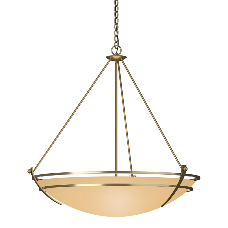 Presidio Tryne 3-Light Bowl Pendant, Sand, Modern Brass