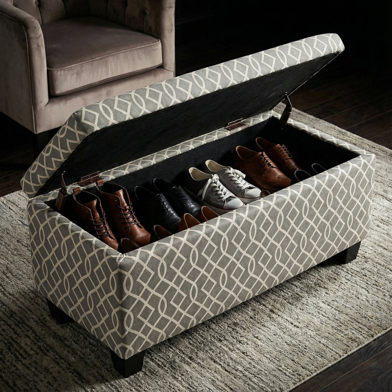 Barlett Linen Blend Upholstered Storage Bench