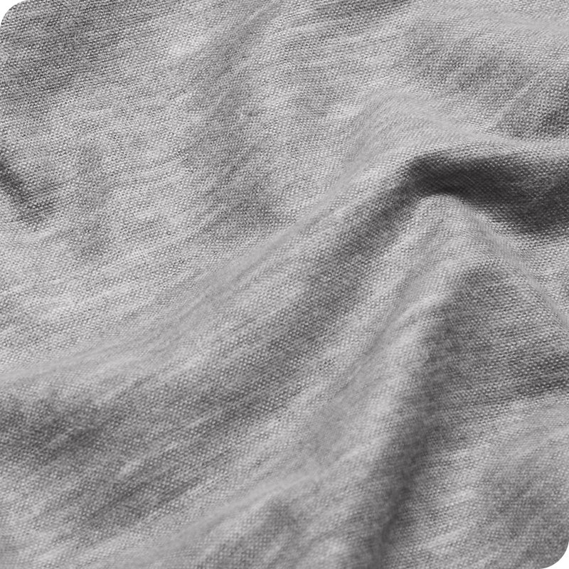 100% Cotton Flannel Duvet Cover Set, King Duvet Cover + 2 King Shams, Heather Light Gray