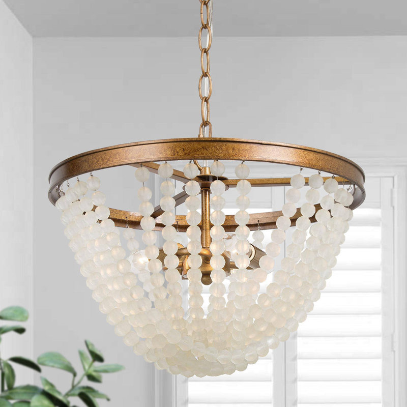 Plafonnier semi-encastré lustre 3 lumières boho