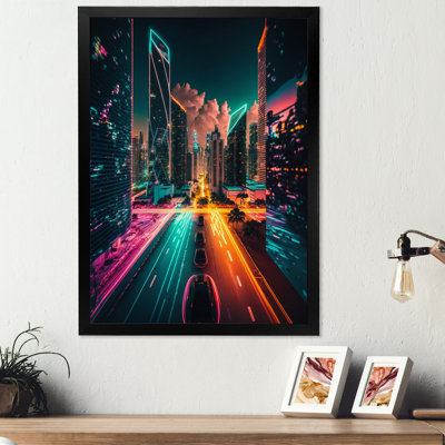 «Futuristic Miami Neon Art III», reproduction sur toile