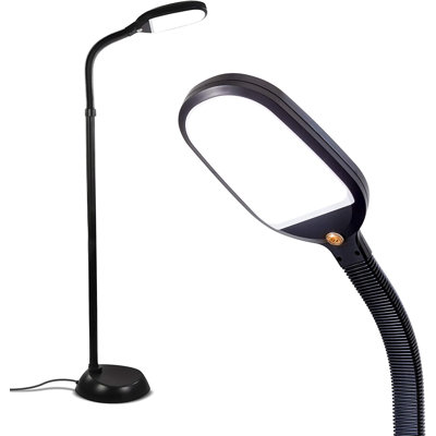 Litespan 53 in. Industrial 1-Light Dimmable LED Floor Lamp with Height Adjustable Gooseneck Head