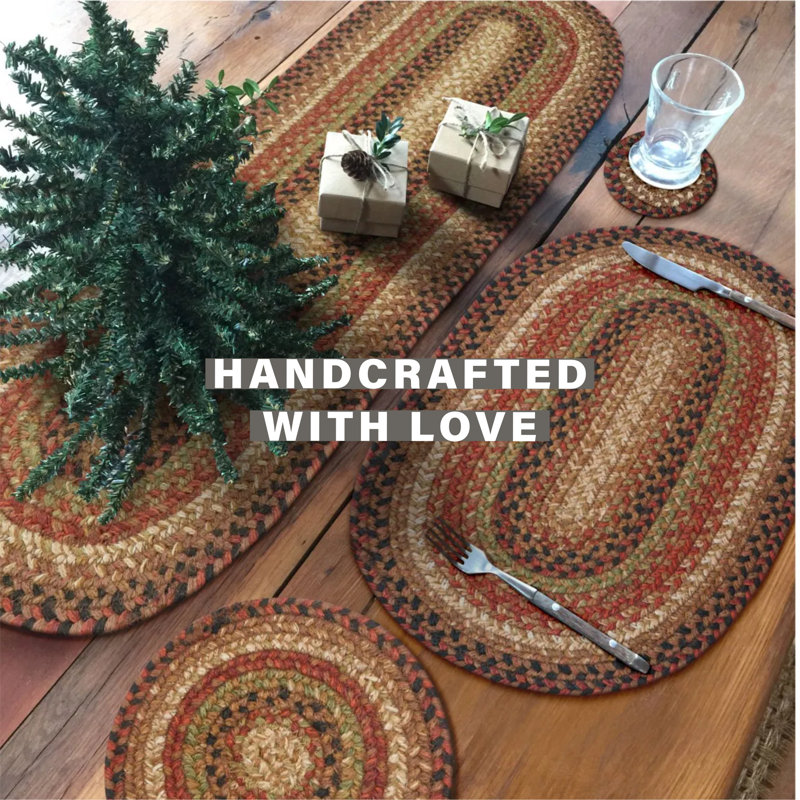 Chemin de table d'intérieur tressé en jute de qualité supérieure Kimmel, taille 11 po x 36 po, 11 po x 36 po ovale