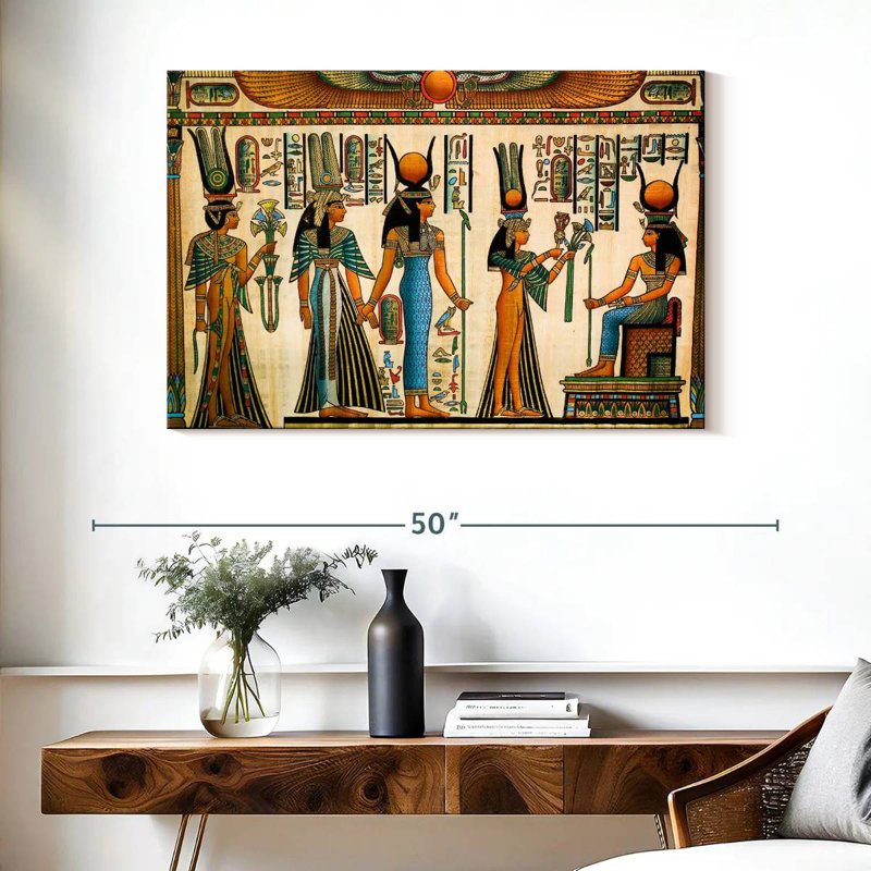 Leisha Ancient Pharaoh Papyrus, 26" H x 39" W