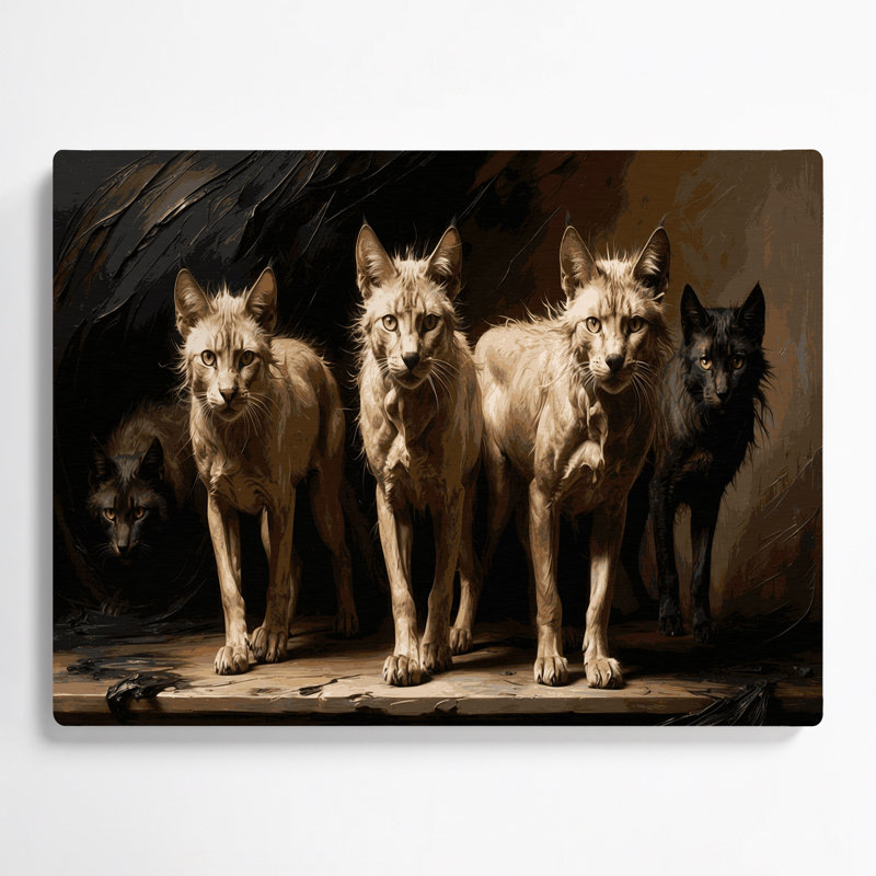 Cats Lykoi, art mural en métal brun, H 11 po x l 14 po
