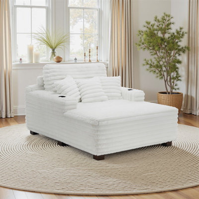 Upholstered Chaise Lounge by Everly Quinn