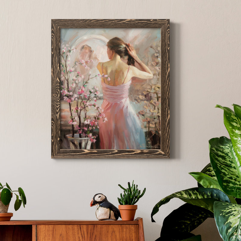 Evening Ahead - Cadre photo, reproduction d'art sur toile, H 24 po x l 18 po x P 1,5 po, Encadré de bois de noyer