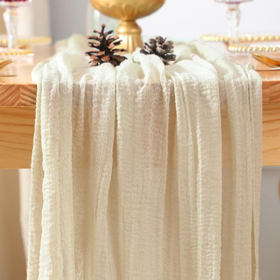 2 Pack 10 Ft Cheesecloth Table Runner 120 Inches Long Boho Ivory...