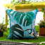 Indoor / Outdoor Blue Square Throw Cushion Cover