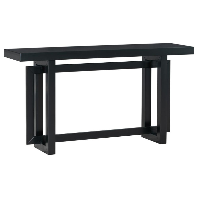 Unique Triple Rectangle Design Console Table With Lower Solid Wood Legs
