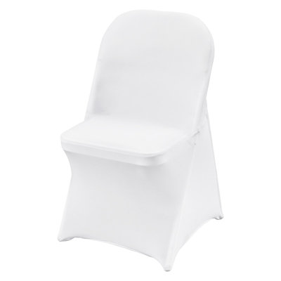 Housses pour chaises pliantes en spandex blanc extensible 50PCS