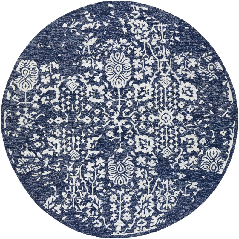Bergmann Hand Tufted Wool Oriental Indoor Rug, Round 6'