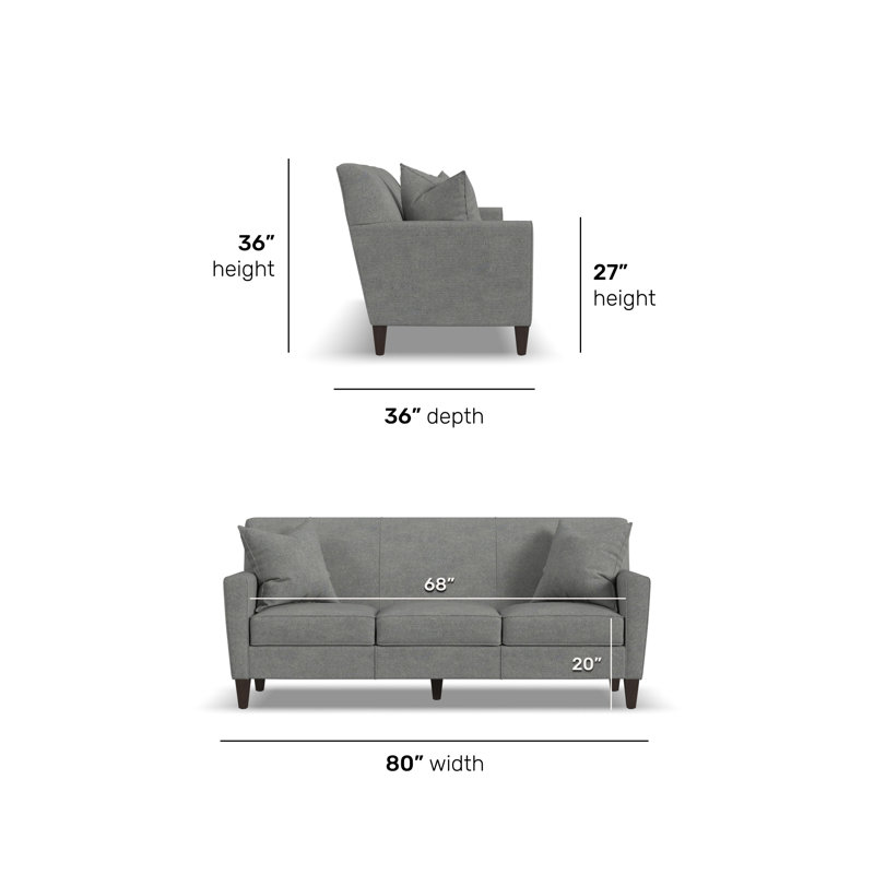 Osmin Sofa, Pebble Silver Polyester Blend