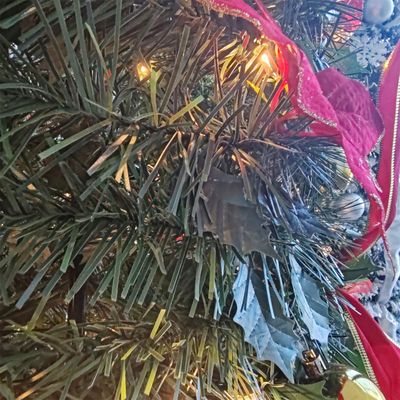 Arbre de Noël artificiel escamotable 7,5 pi avec 150 lumières chaudes