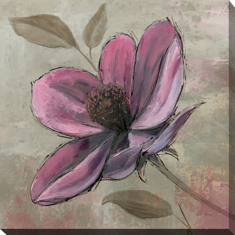 « plum floral iii », reproduction d’art sur toile tendue, H 24 po x l 24 po