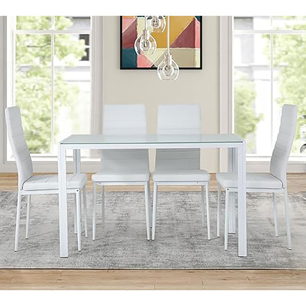 Ebern Designs Mikaylin 5 - Piece Marble Top Dining Set | Wayfair