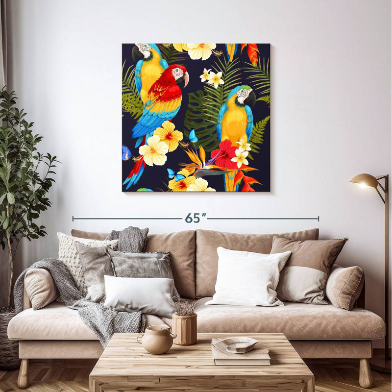 Brampt Macaw Trio, 39" H x 39" W