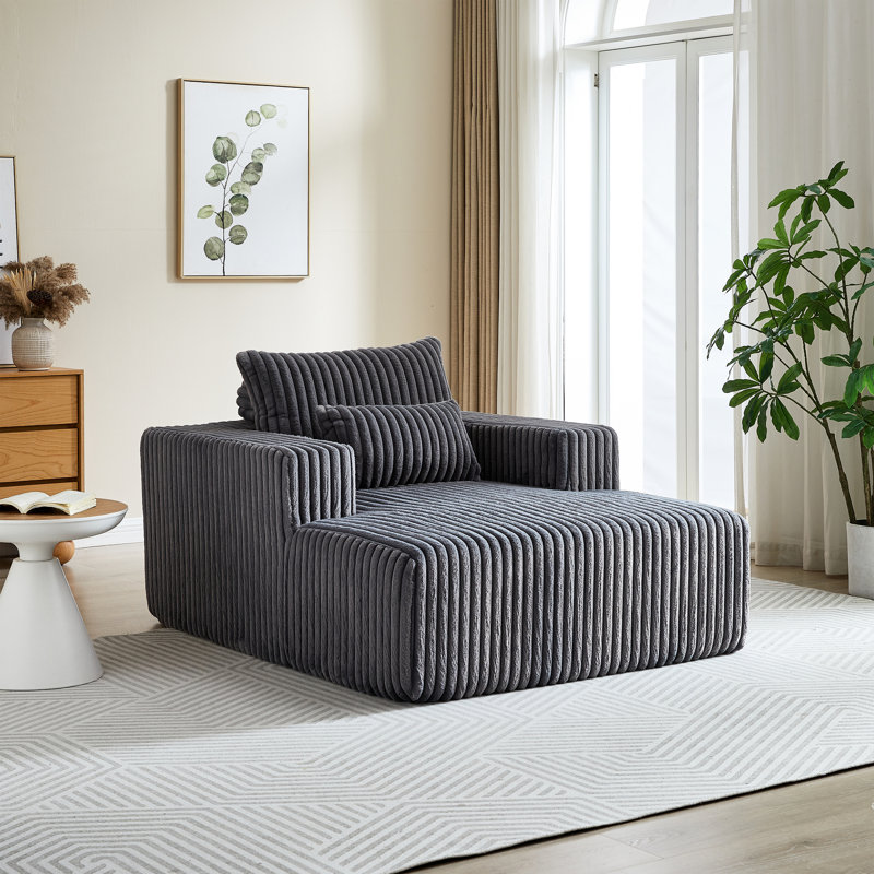 Fauteuil moelleux en velours côtelé Fluffy