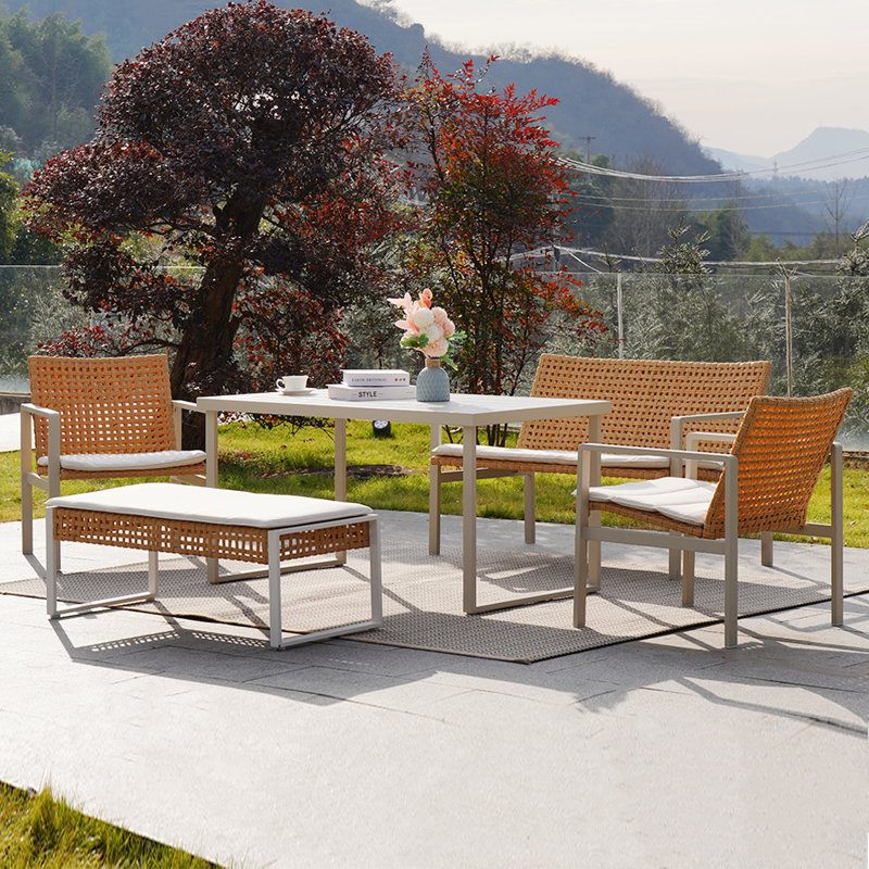 Outdoor 5-piece Seating Group With All-weather Wicker And Cushion