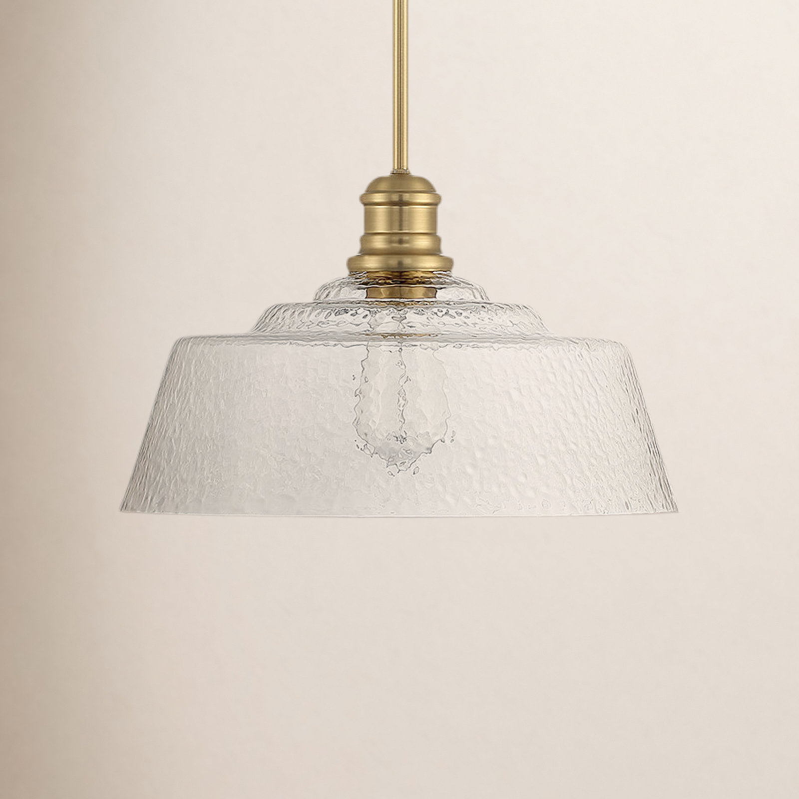 Lindholm Single Light Glass Dimmable Pendant, Natural Brass