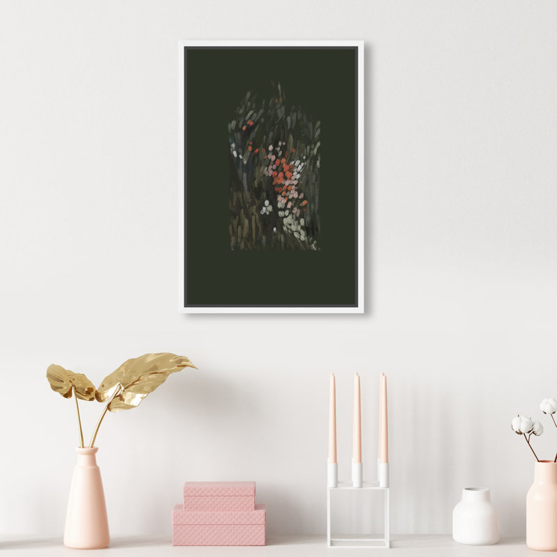 Dancing Petals Print by Oliver Gal, 11"H x 16"W, White Floater Frame