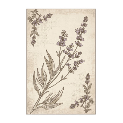 Tapis moelleux moelleux à motif lavande Durso