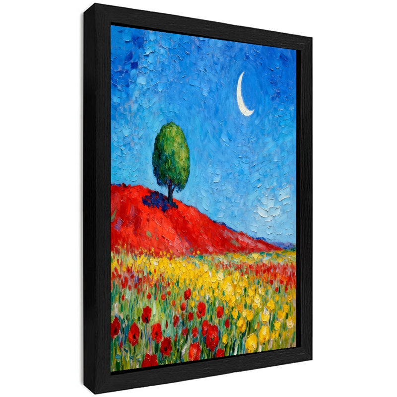 Art mural rétro noir avec montagnes colorées, impressions de style rétro, H 17 po x l 13 po