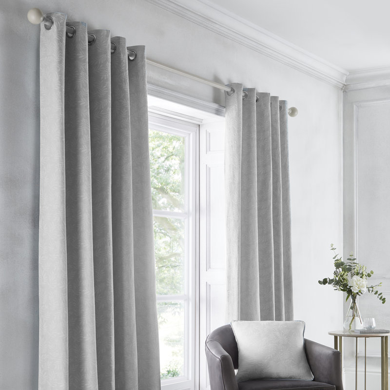 Bundine Cotton Blend Sheer Sliding Panel Pair, 168cm W x 229cm L, Silver