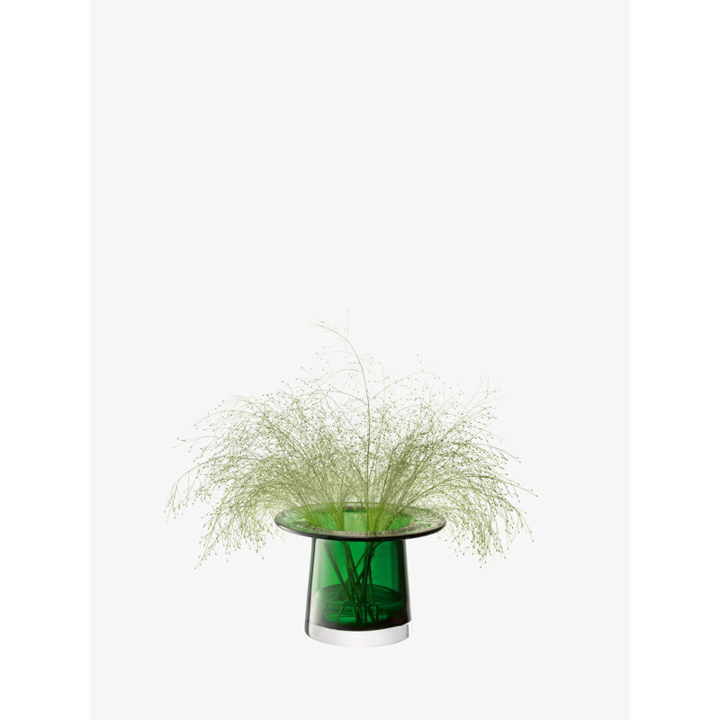 Victoria Glass Candle Holder, 5.25" H x 8.25" W x 8.25" D, Fern Green
