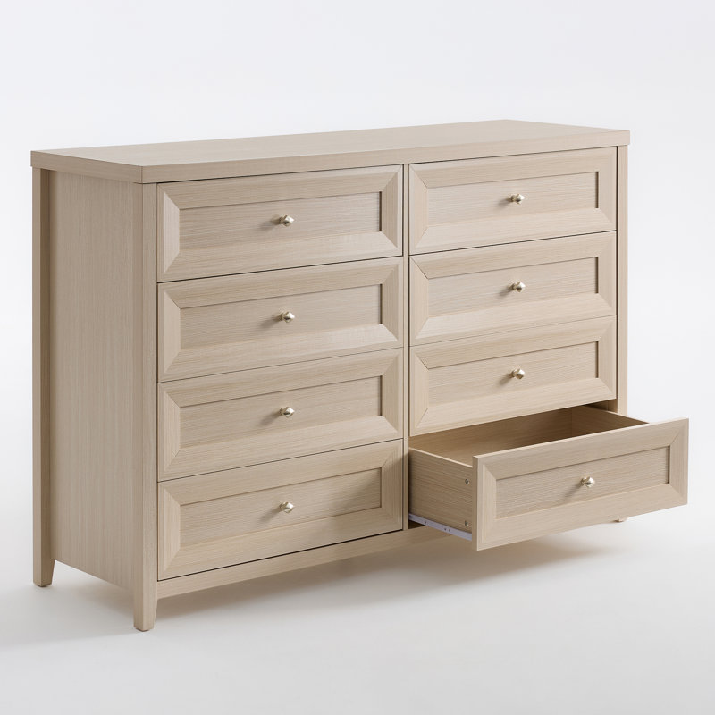 Cleckheat 58'' W 8-Drawer Dresser, Ivory White