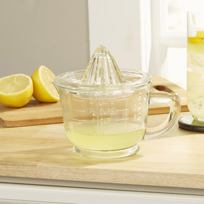 Pressed Glass Juicer with Measuring Cup