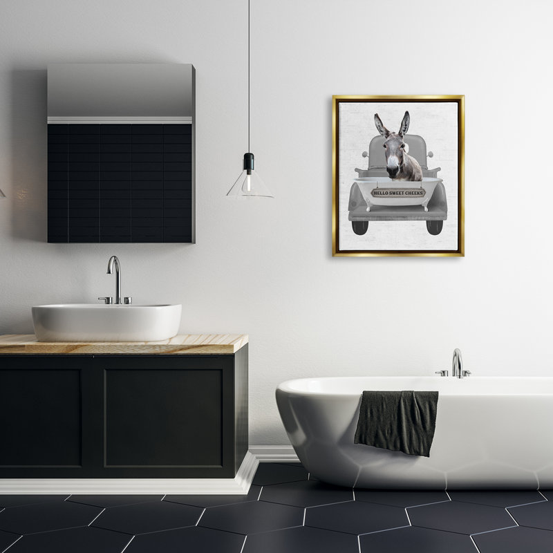 «Hello Sweet Cheekes Donkey On Wood», impression par lettres et lignes, H 31 po x l 25 po x P 1,7 po
