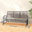 Chaise berçante d'extérieur 3 places, chaise berçante de patio, gris