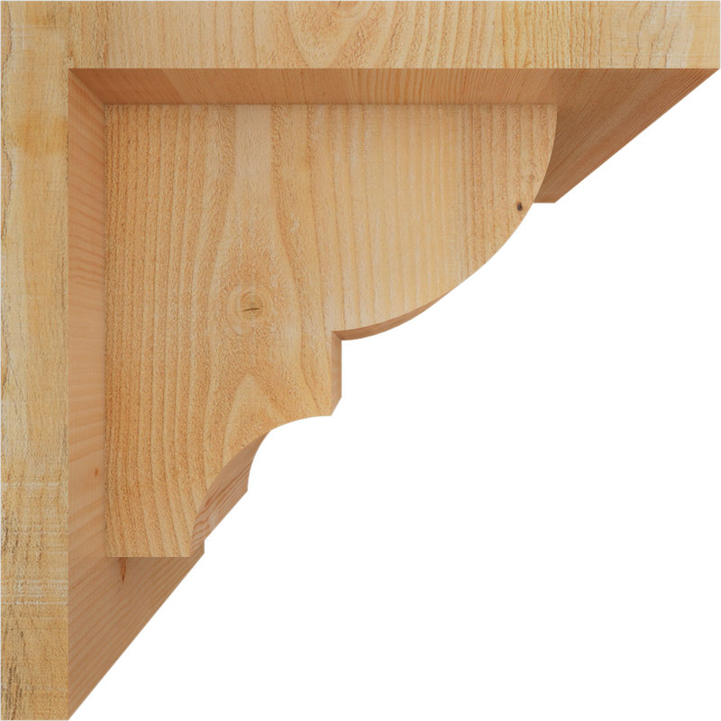 Ridgewood Corbel w/Backplate, 8" H x 6" W x 8" D, Douglas Fir, Rough Sawn