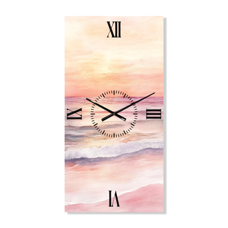 Aluminium Analogue Wall Clock, H 32 po x l 16 po - Rectangle