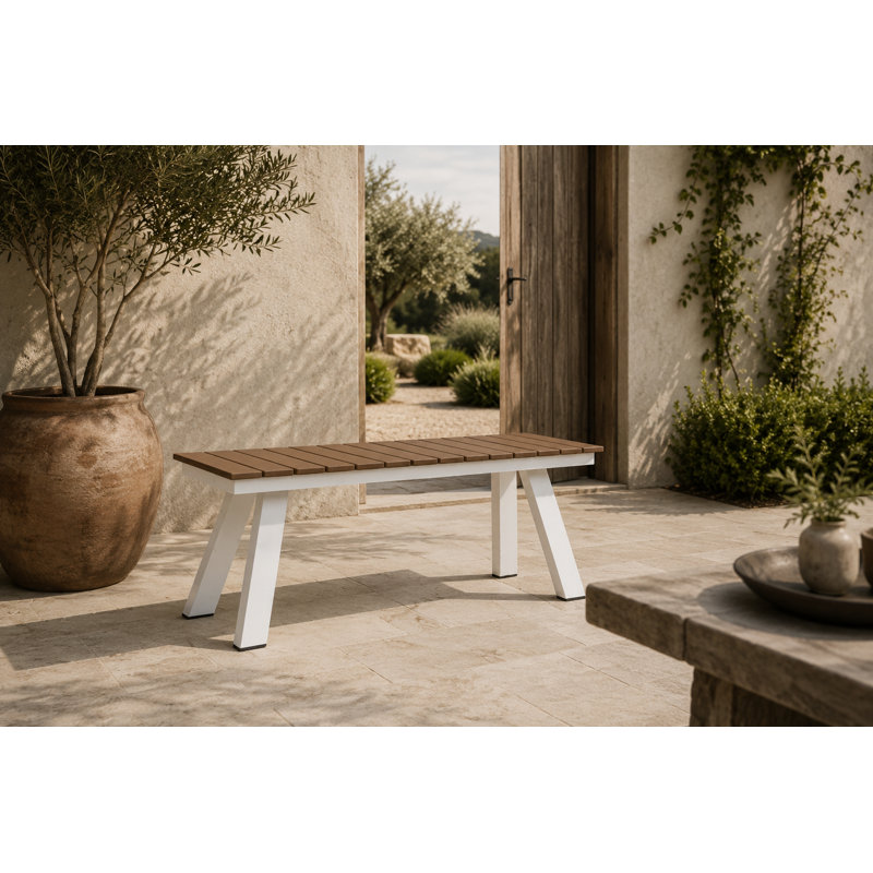 Banc d'extérieur en aluminium Pangea Home Jack, Teck