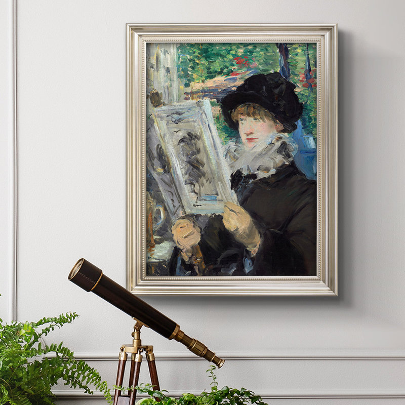 Femme lisant - Reproduction d'un seul cadre photo sur toile, H 27 po x l 18 po x P 2,5 po