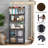 70 inch Brown 2 in 1 Home Office Desk Bookshelf Sturdy Metal Frame & Particle Board for Small Spaces-2020465611