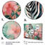 Rose et vert floral zèbre III - Art mural animal zèbre-1310875084-1310875127