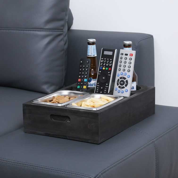 Snack Caddy for Beer, Beverages, and Remote Controls with HOME Cutout  Decoration